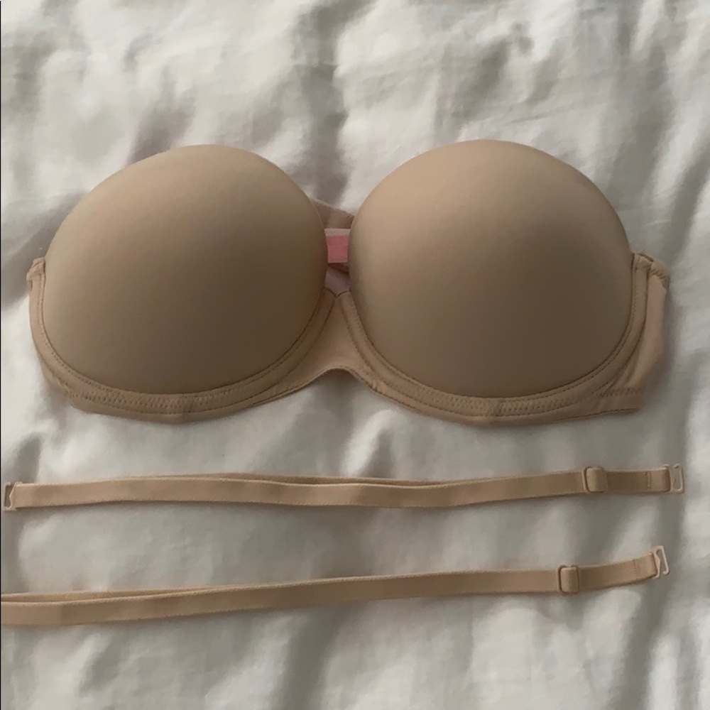 VS Pink strapless push-up bra